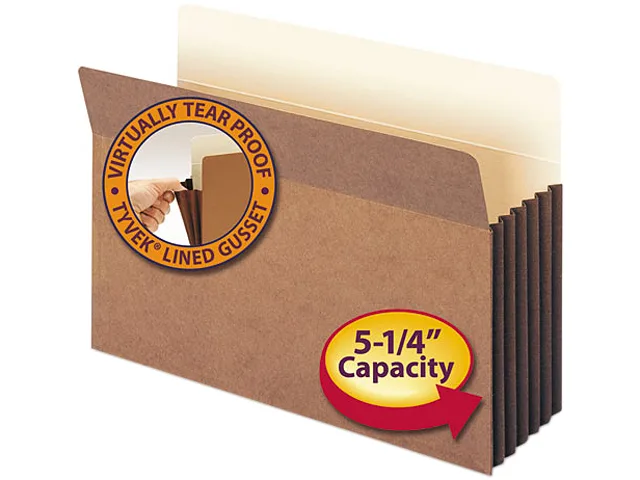 Smead Smead 74274 Legal Expansion File Pockets 5.25" Straight Tab Redrope Manila 10/Box — product photo