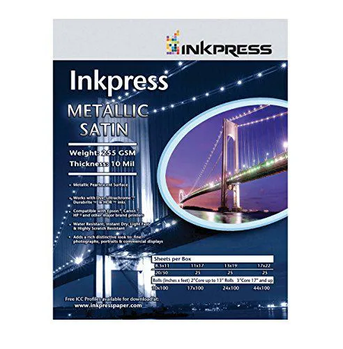 Five sheets of metallic pearlescent photo paper 8.5x11 inches
