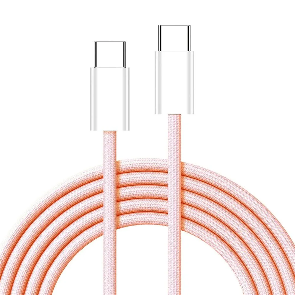 Fervit Fervit USB-C Male to Male Cable 20cm Pink Sleeve 27W 65W 480Mbps — product photo