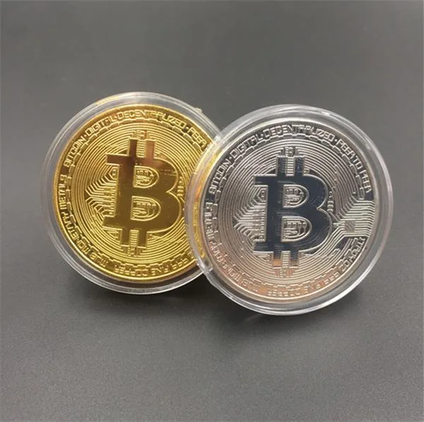 gi-power gi-power Commemorative Bitcoin Coin 40mm Gold/Silver Random Color — product photo