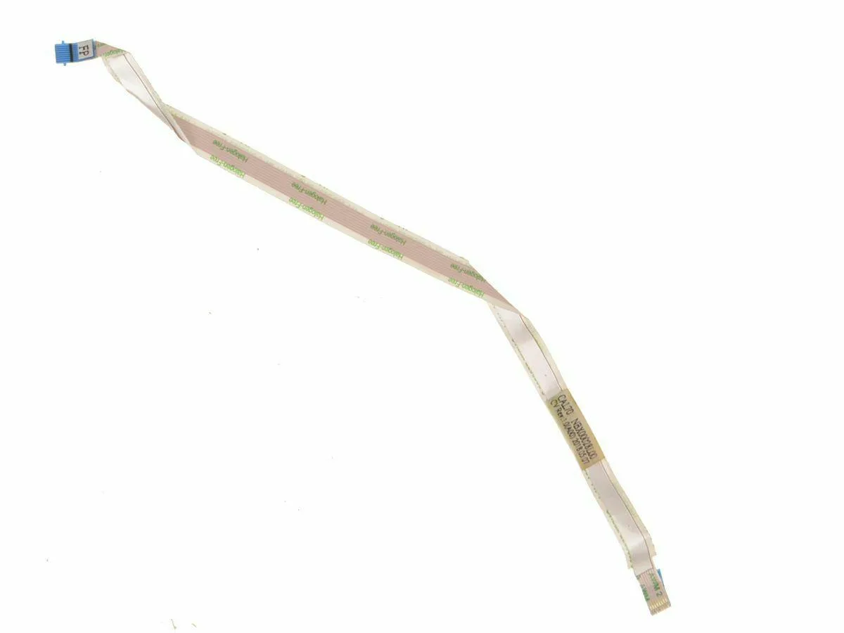 Flat beige ribbon cable with multiple connectors on dark background