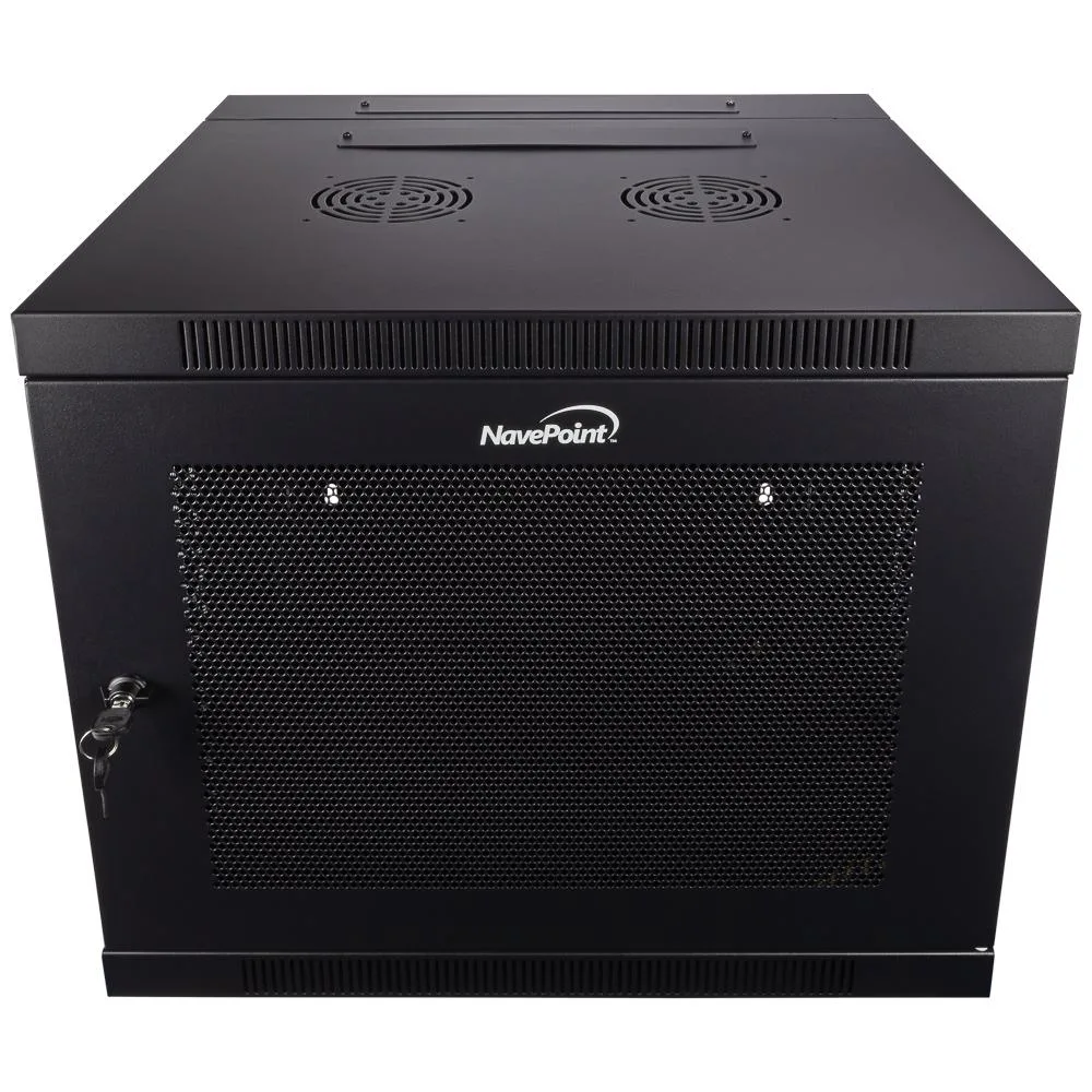 NavePoint NavePoint 9U Wall Mount Hinged Swing Out Perforated Server Rack — product photo
