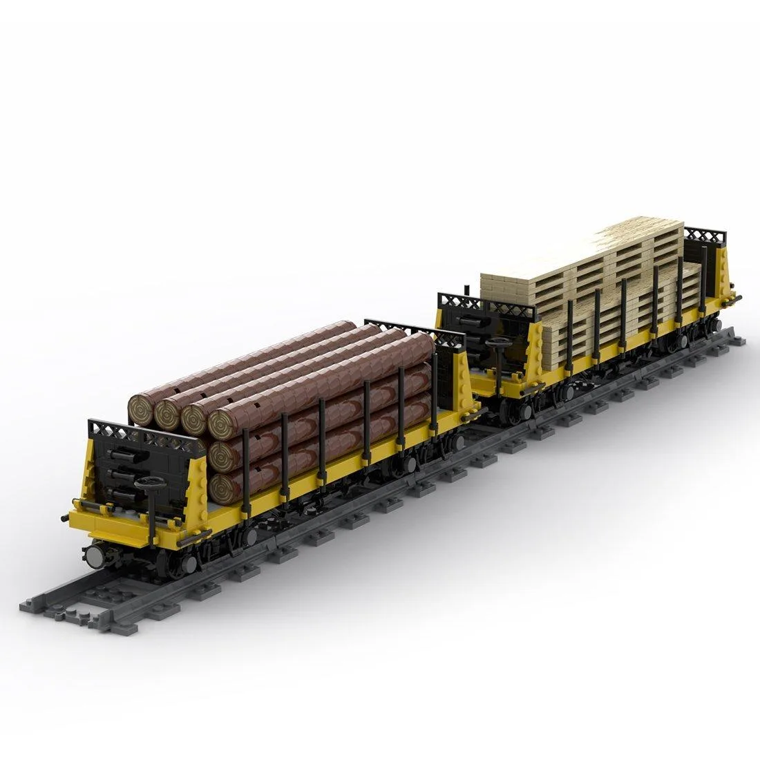 ZITIANYOUBUILD ZITIANYOUBUILD MOC-49271 Lumber Car Carriage 1287 Parts — product photo