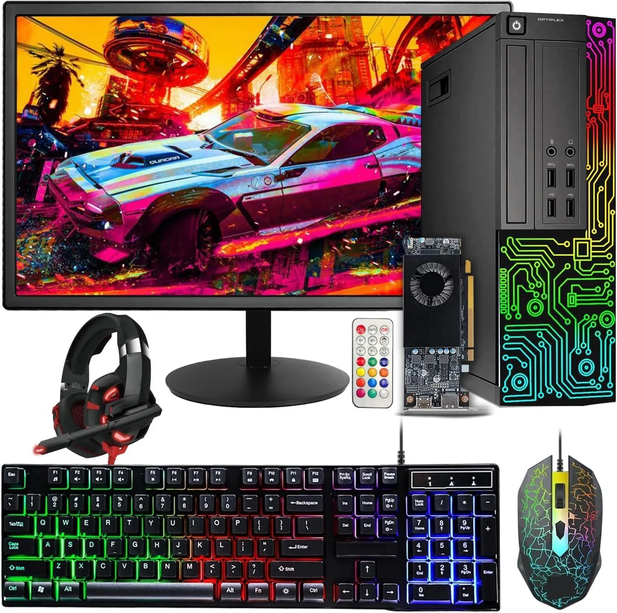 DELL DELL OptiPlex Gaming Desktop PC Intel Core i5-4570 AMD Radeon RX 550 16GB DDR3 512GB SSD 24" Monitor — product photo