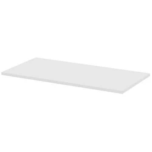 White rectangular tabletop 48 by 24 inches smooth melamine finish straight edges 3mm edgebanding