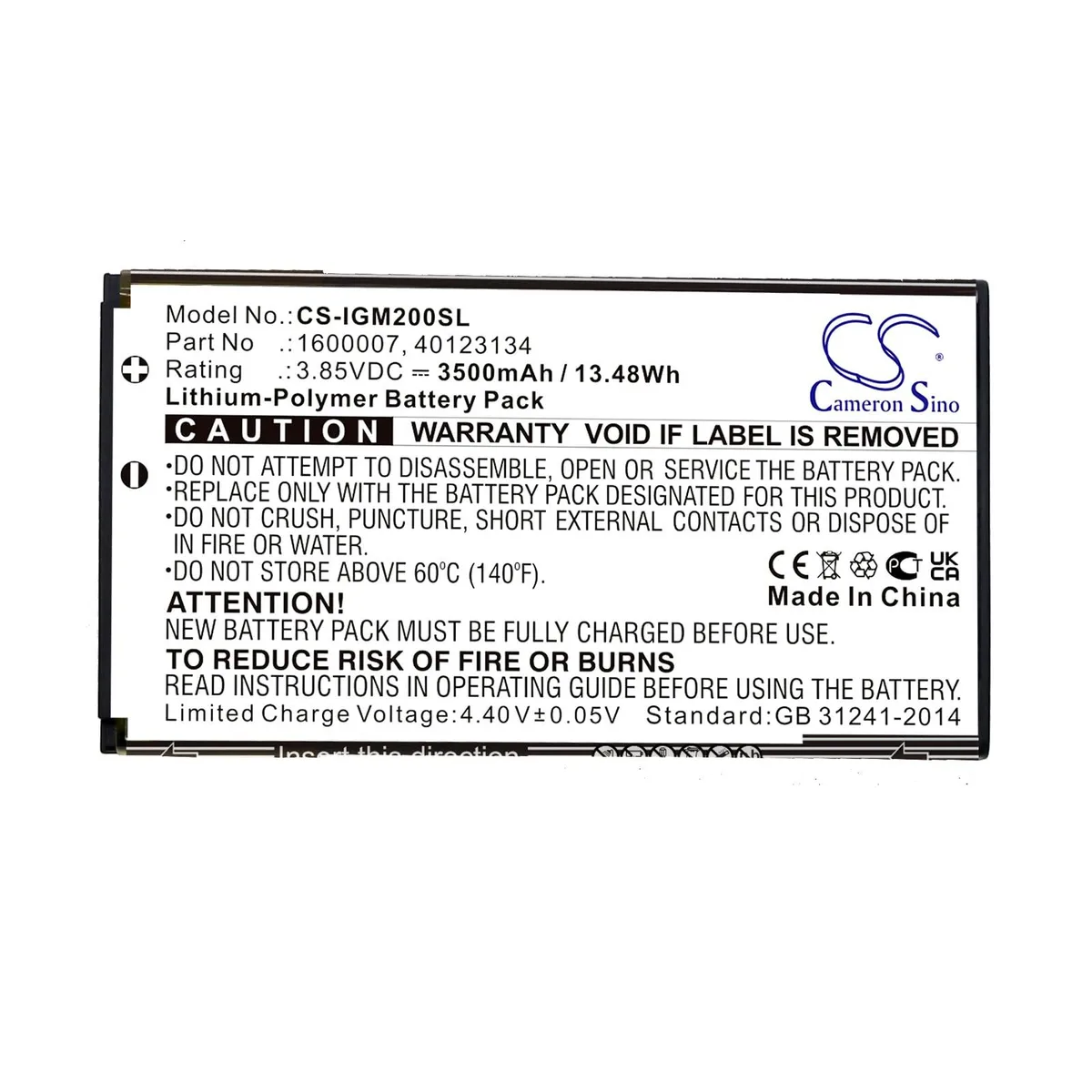 Rectangular black lithium-ion battery with connector ribbon, 88.60 by 48.50 by 5.50 mm