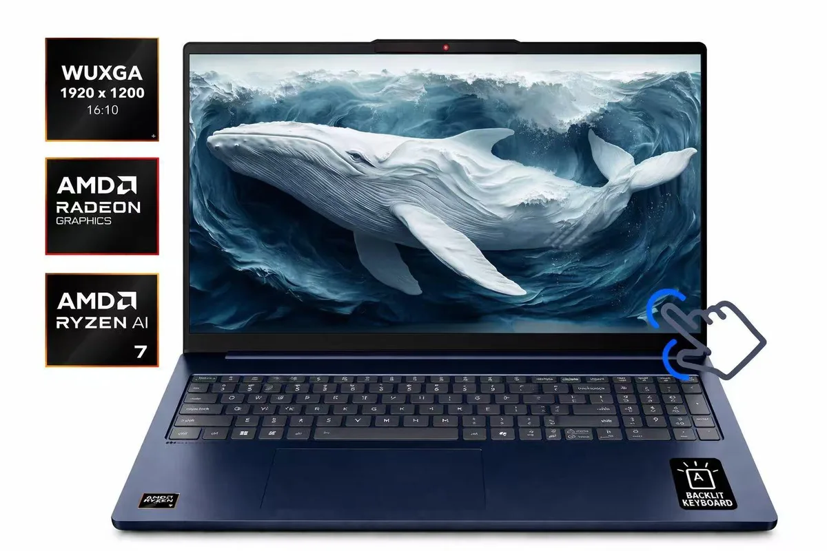 Lenovo Lenovo IdeaPad Slim 5 16" Touchscreen AMD Ryzen AI 7 350 32GB 1TB Windows 11 Pro Blue — product photo