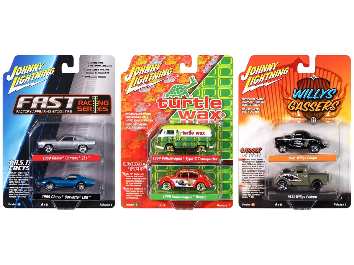 JOHNNY LIGHTNING JOHNNY LIGHTNING 2024 Release 1 Set B 6-Piece 1/64 Die-Cast Car Set — product photo