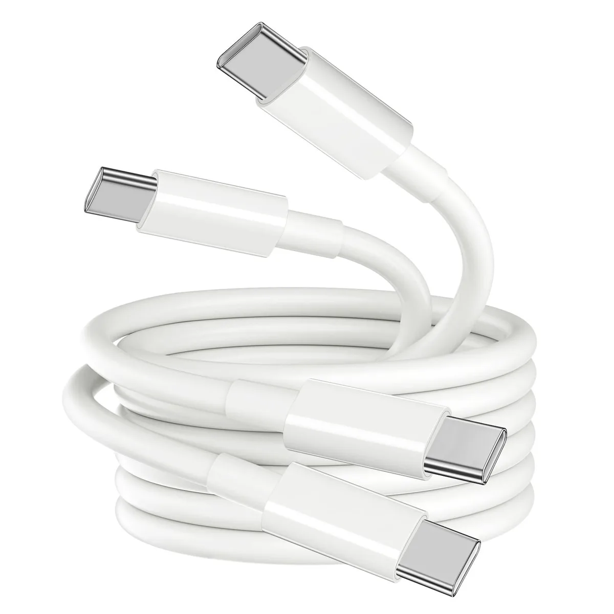  DFLASHS ZWF0027 USB-C to USB-C Cable 100W 6ft 2-Pack White — product photo