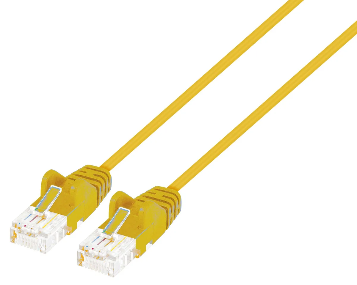 Intellinet Network Solutions Intellinet Network Solutions Cat6 U/UTP Slim Patch Cable 7 ft Yellow 10G 250 MHz 30 AWG — product photo