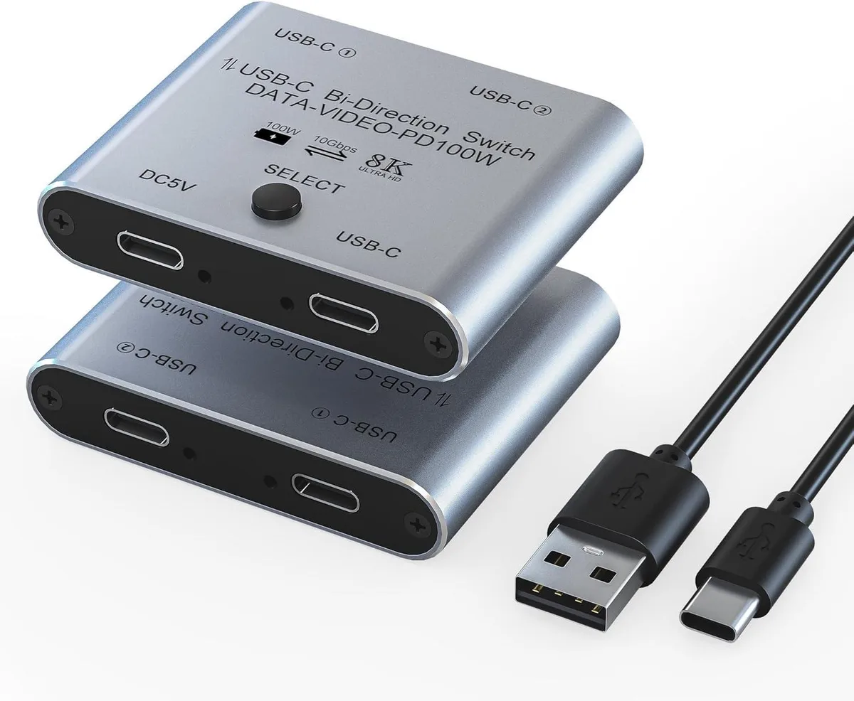 WRIARICH WRIARICH USBC201 USB-C KVM Switch 2 Ports 8K@60Hz 10Gbps 100W PD — product photo