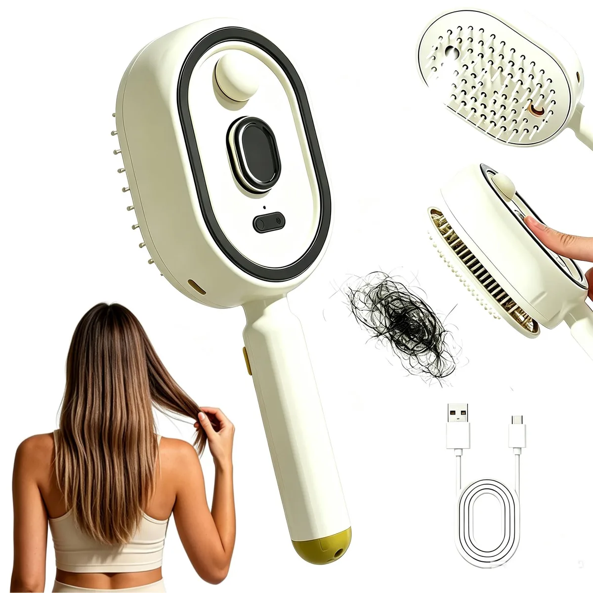  Electric Spray Air Cushion Massage Comb Beige 6.7 cm x 9.3 cm x 22.6 cm — product photo