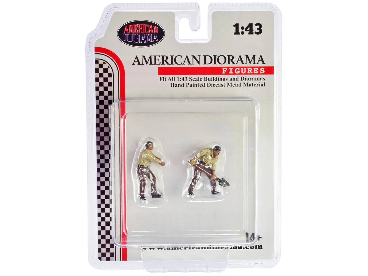 American Diorama American Diorama "4X4 Mechanics" 2-Piece Diecast Figure Set 1/43 Scale — product photo
