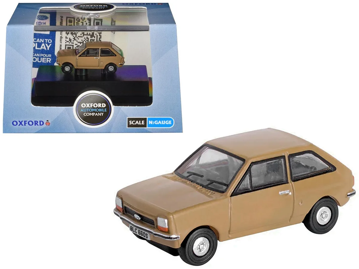 Oxford Diecast Oxford Diecast Ford Fiesta Mk1 RHD Nevada Beige 1/148 hobby collectible — product photo
