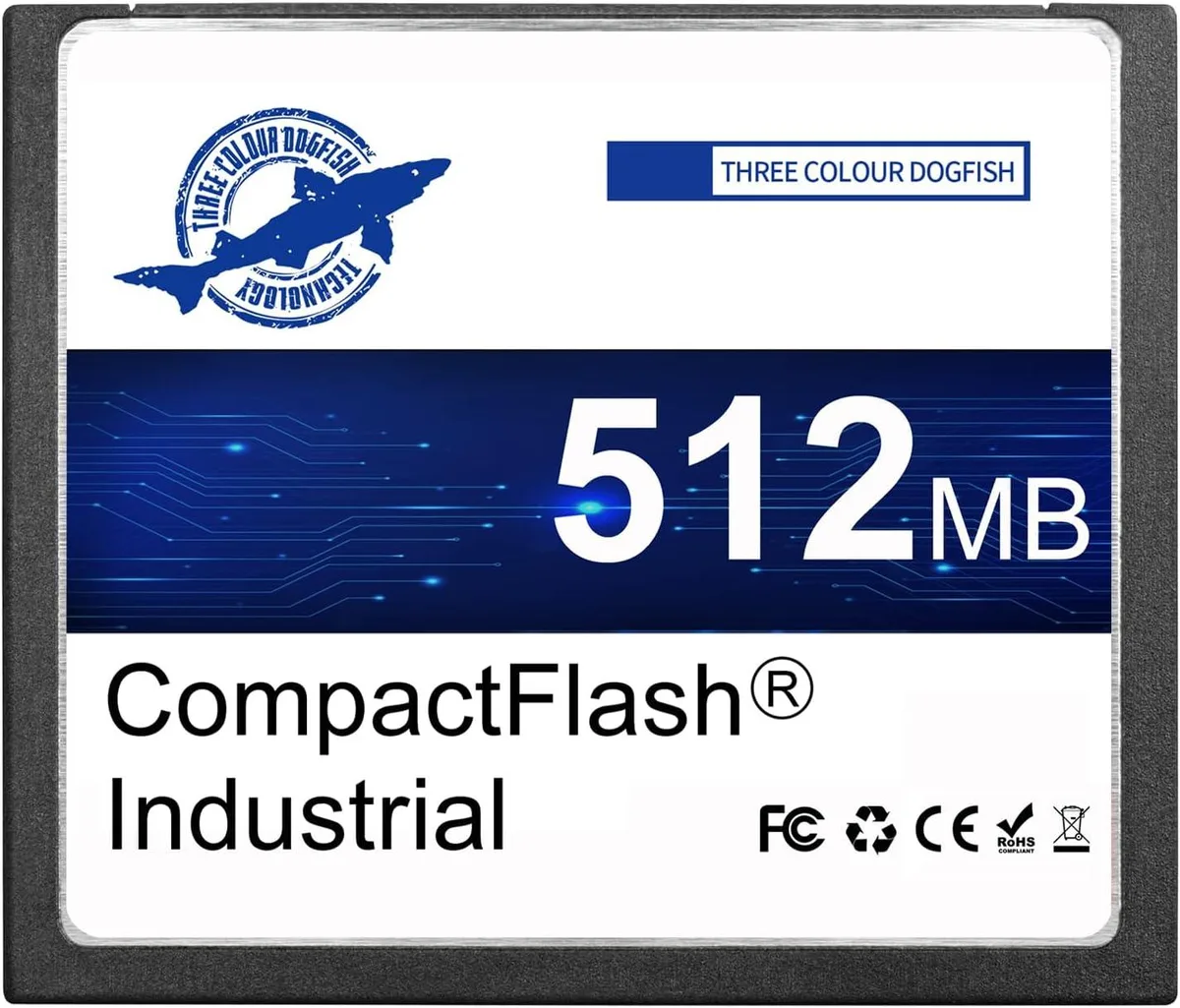 THREE COLOUR DOGFISH THREE COLOUR DOGFISH 512MB CompactFlash Type I FAT16 memory card — product photo