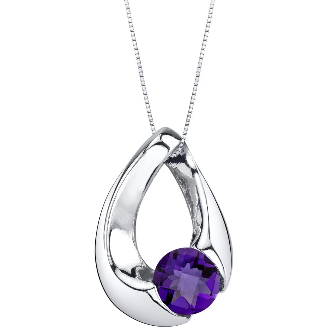 Oravo Oravo Amethyst Sterling Silver Slider Pendant Necklace 18" .75 ct .925 — product photo