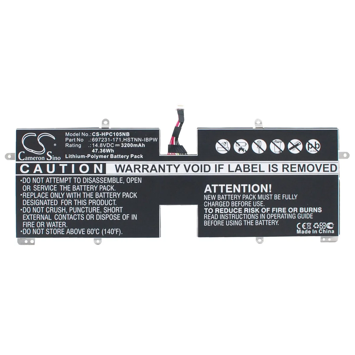 Cameron &amp; Co Cameron &amp; Co DS-CS-HPC105NB laptop battery 14.8V 3200mAh — product photo
