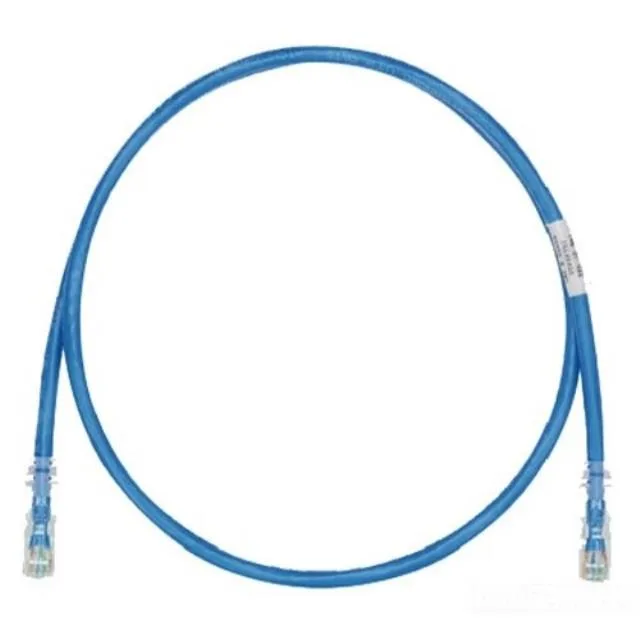 Blue Cat6 UTP patch cable, 25 ft, RJ45 plugs, clear boots