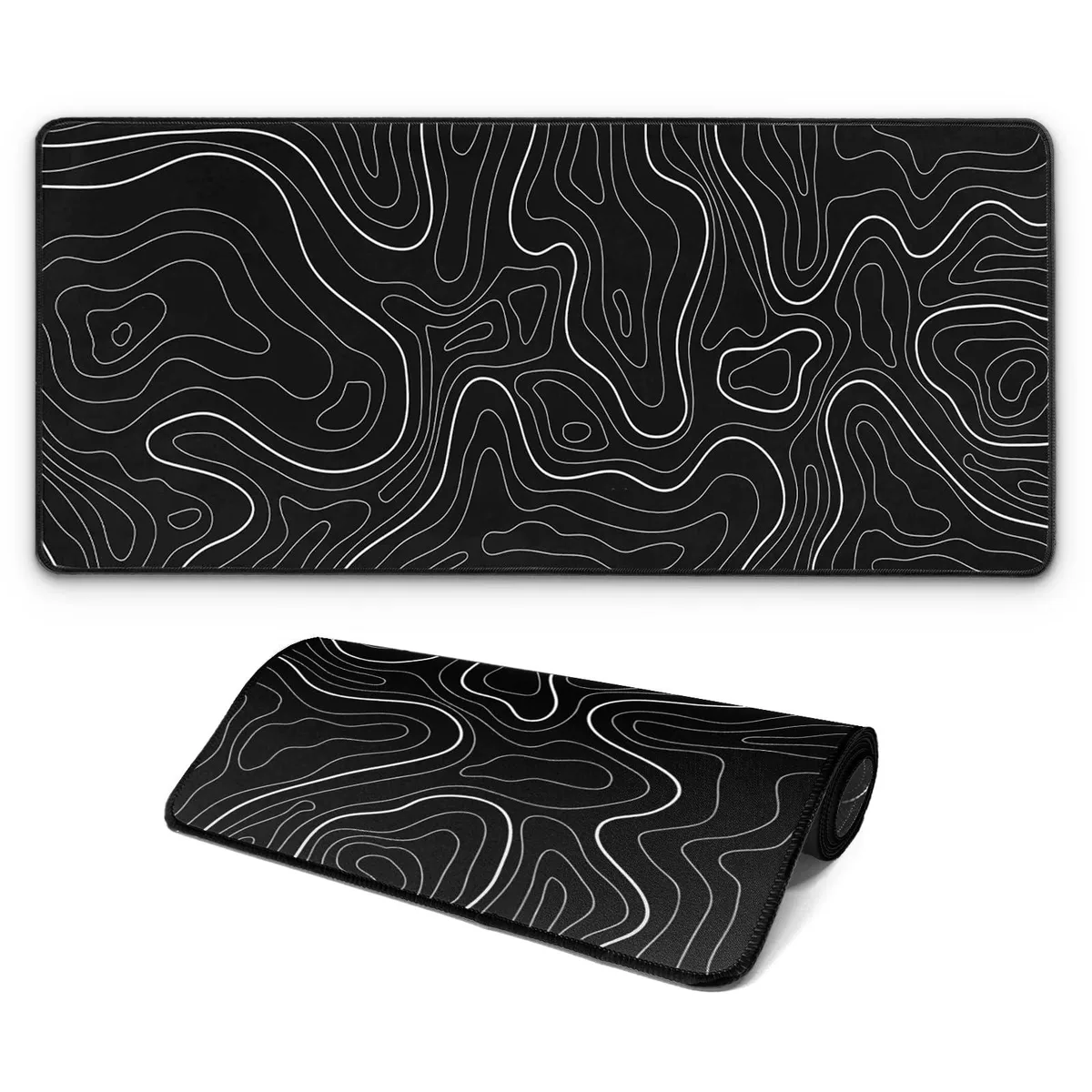  Keychron Mouse Pad 31.5 x 11.8 inches Black Topographic Map — product photo
