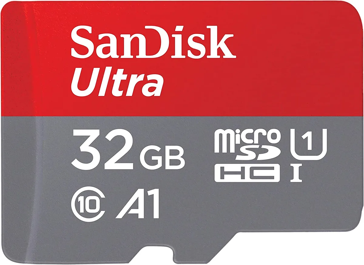SanDisk SanDisk SDSQUA4-032G-GN6MN 32GB microSDHC UHS-I U1 A1 120MB/s memory card — product photo