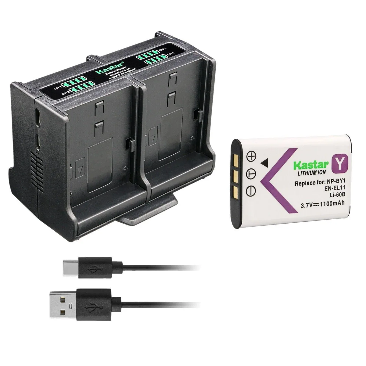 Kastar Kastar NP-BY1 Battery &amp; Quadruple Charger Kit — product photo