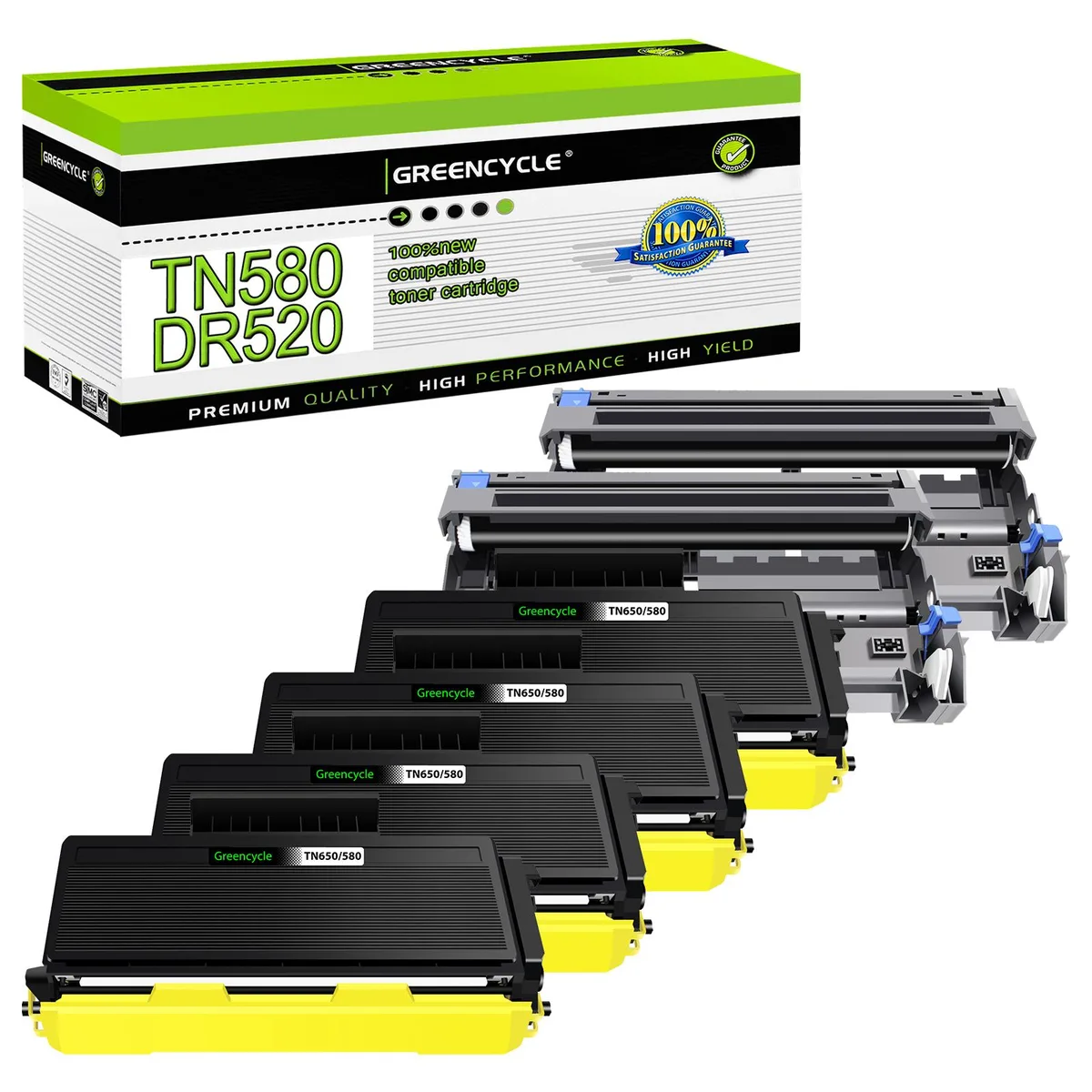 GREENCYCLE GREENCYCLE TN580 DR520 4 Toner 2 Drum Set — product photo