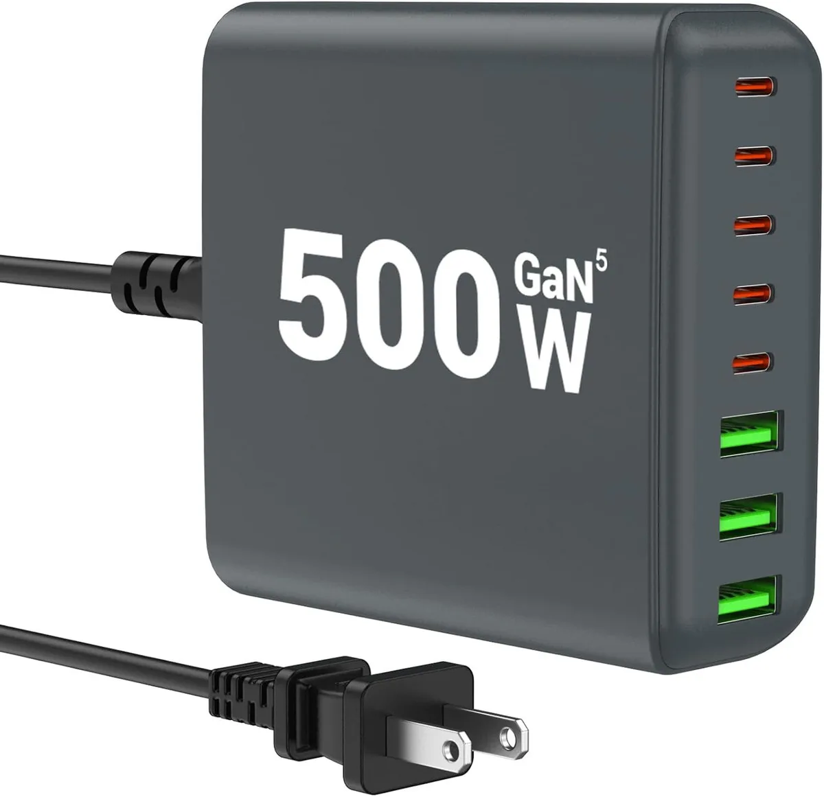 FLEANE FLEANE 500W 8-port USB-C charger laptop adapter — product photo