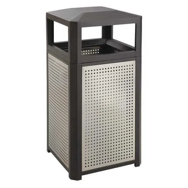 Safco Products Safco Products 9934BL 38 gal Steel Waste Container Black — toote foto