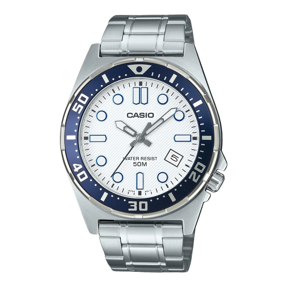 CASIO CASIO MTD-135D-7AV Stainless Steel White Dial Quartz Watch 43.60mm 50m — product photo