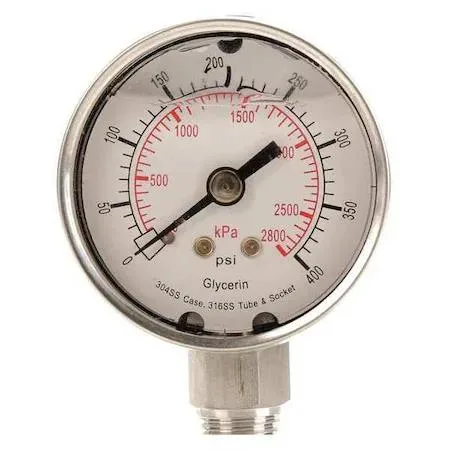 Value Brand Value Brand 2 in Liquid-Filled Pressure Gauge 0-400 — product photo