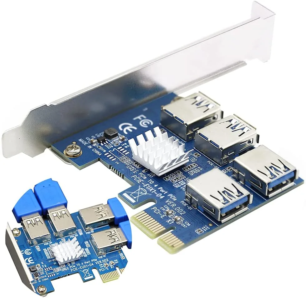 PENGQIAO PENGQIAO PCIe 1-to-4 Riser Card USB 3.0 expansion card — product photo