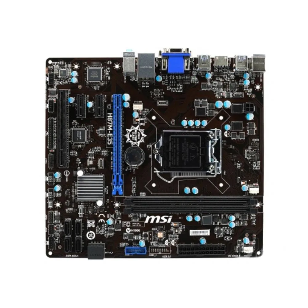 MSI MSI H87M-E35 LGA 1150 Intel H87 Micro ATX DDR3 16GB motherboard — product photo