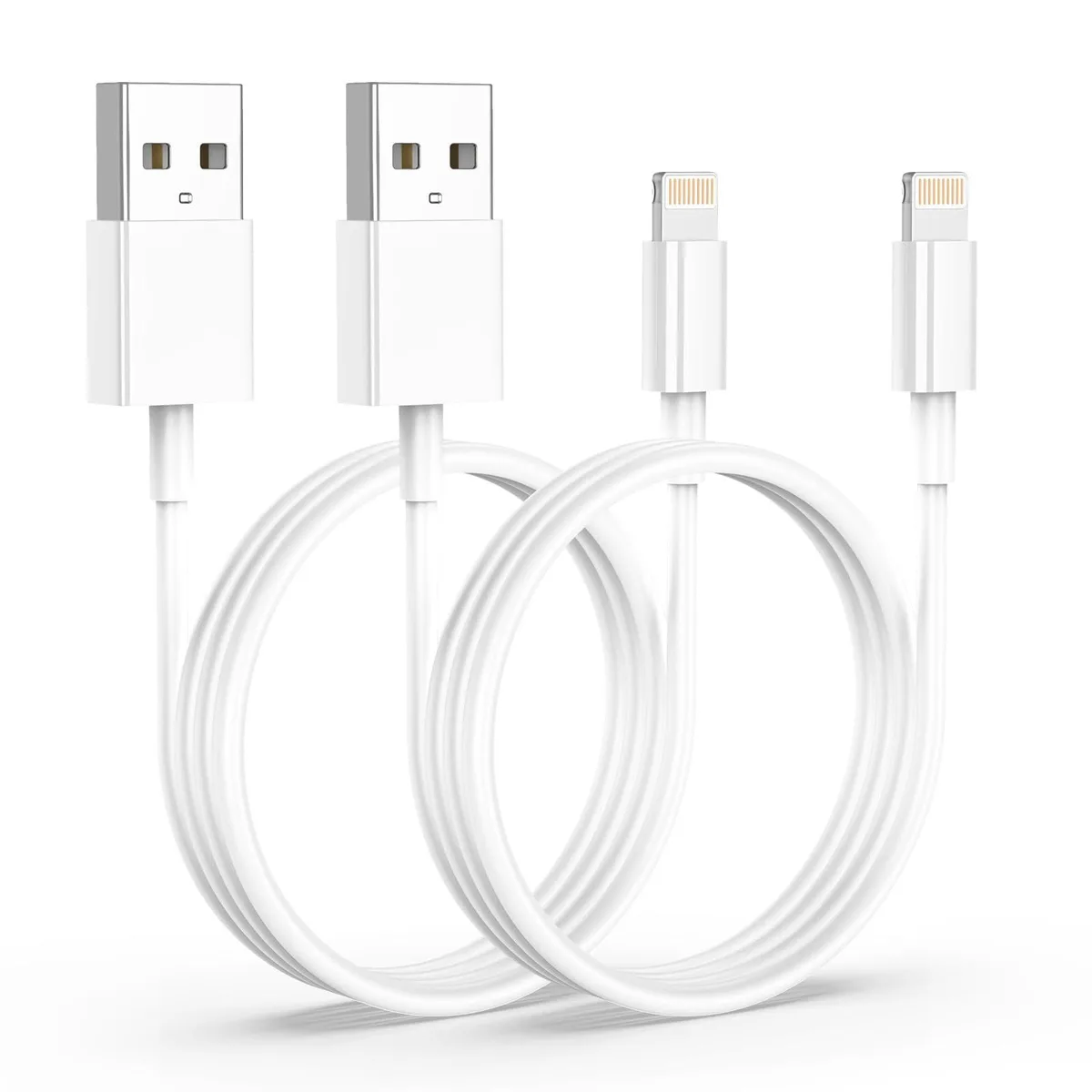  Vienceen USBL3FTC 3ft USB-A to Lightning cable 2-pack White — product photo