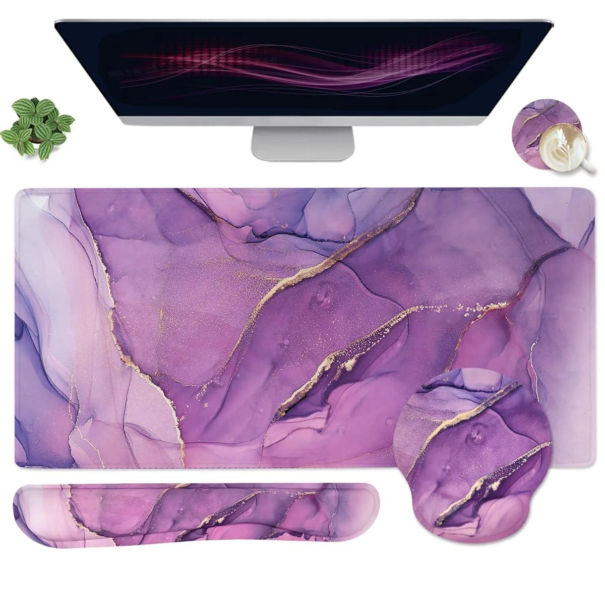  Keychron 4-in-1 Desk Pad Set Purple 35.4 x 15.7 inch — product photo