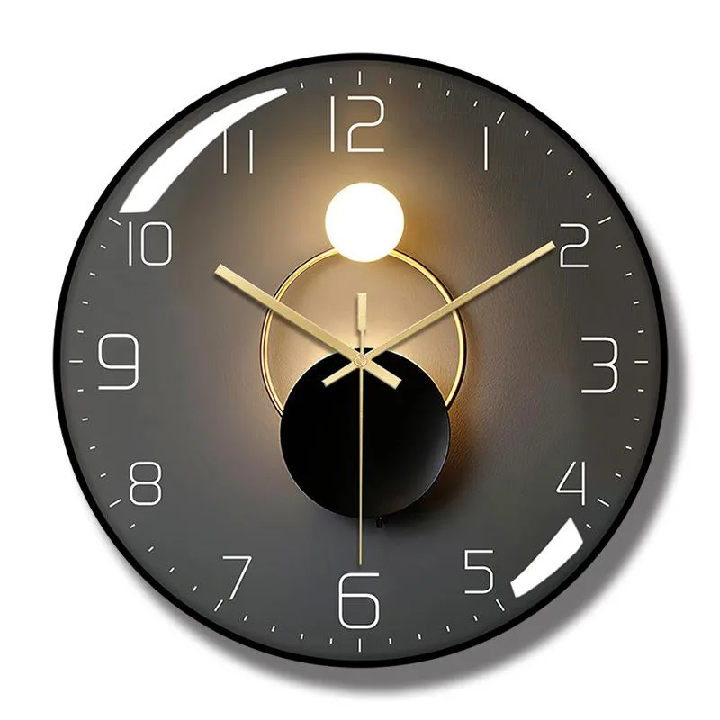 Chicong Technology Co., LTD Chicong Technology Co., LTD Nordic Quartz Wall Clock Black 1 cm Ultralight PVC Frame Tempered Glass — product photo