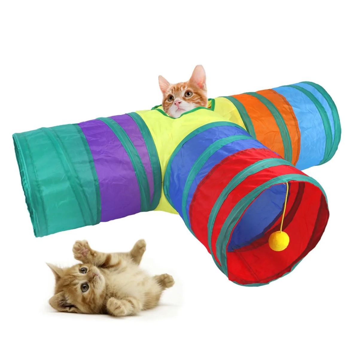 3MNSCD 3MNSCD Rainbow Cat Tunnel 3 Way 80 cm pet - toy — product photo