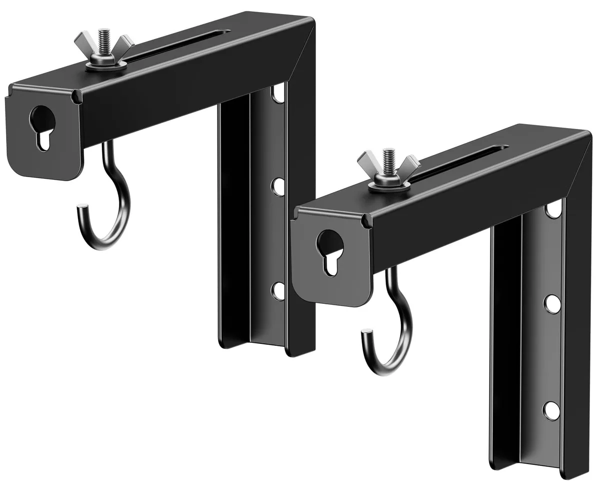 PUTORSEN PUTORSEN Universal Projector Screen Ceiling Mount L-Brackets 6 inch Adjustable Extension White Black — product photo