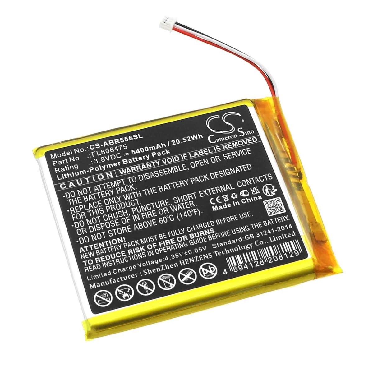  Cameron Sino RG556 FL806475 5400mAh 3.80V standard battery — product photo