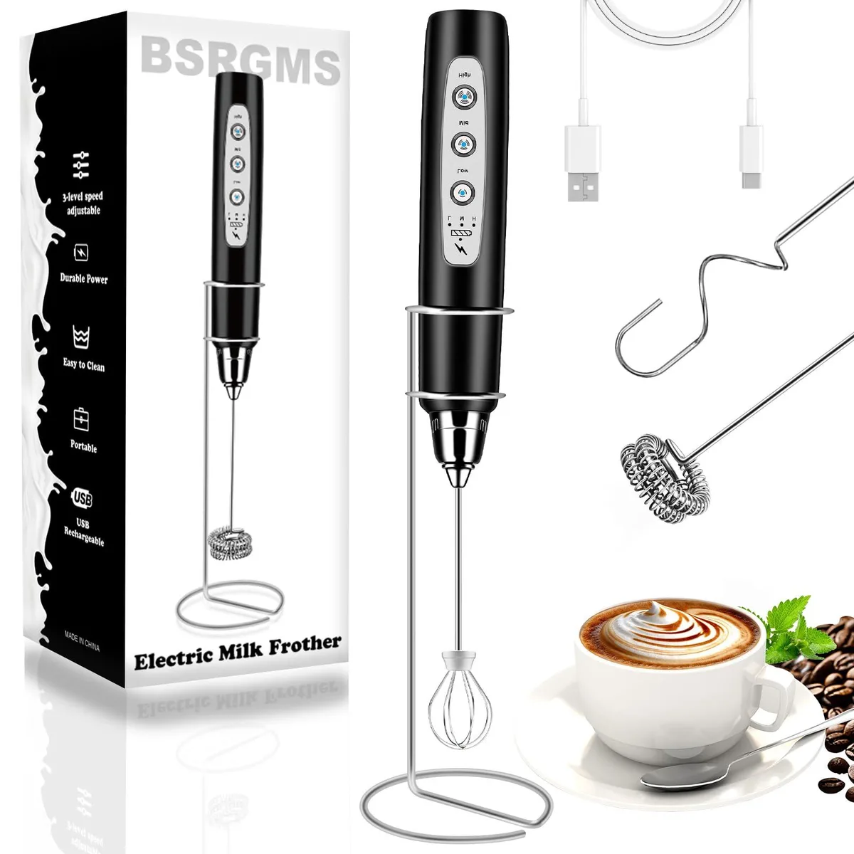 Brentwood 10Withstand-Black cappuccino machine 800 W 120 V 1200 mAh — product photo