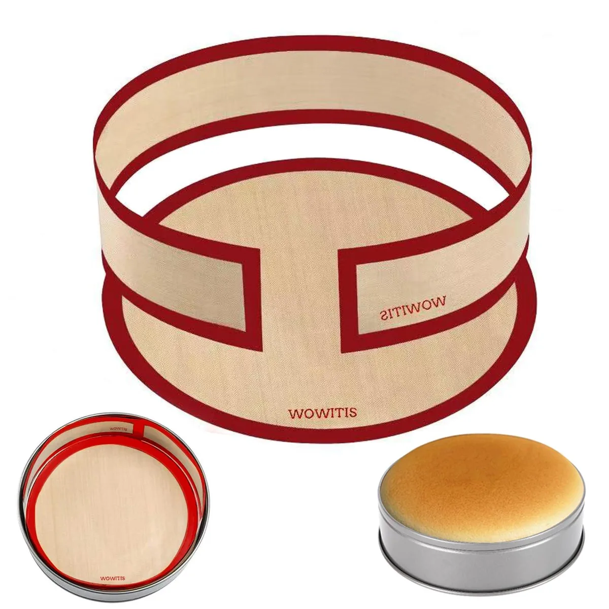 Two round 9-inch silicone mats, checkered pattern, .7 mm thick