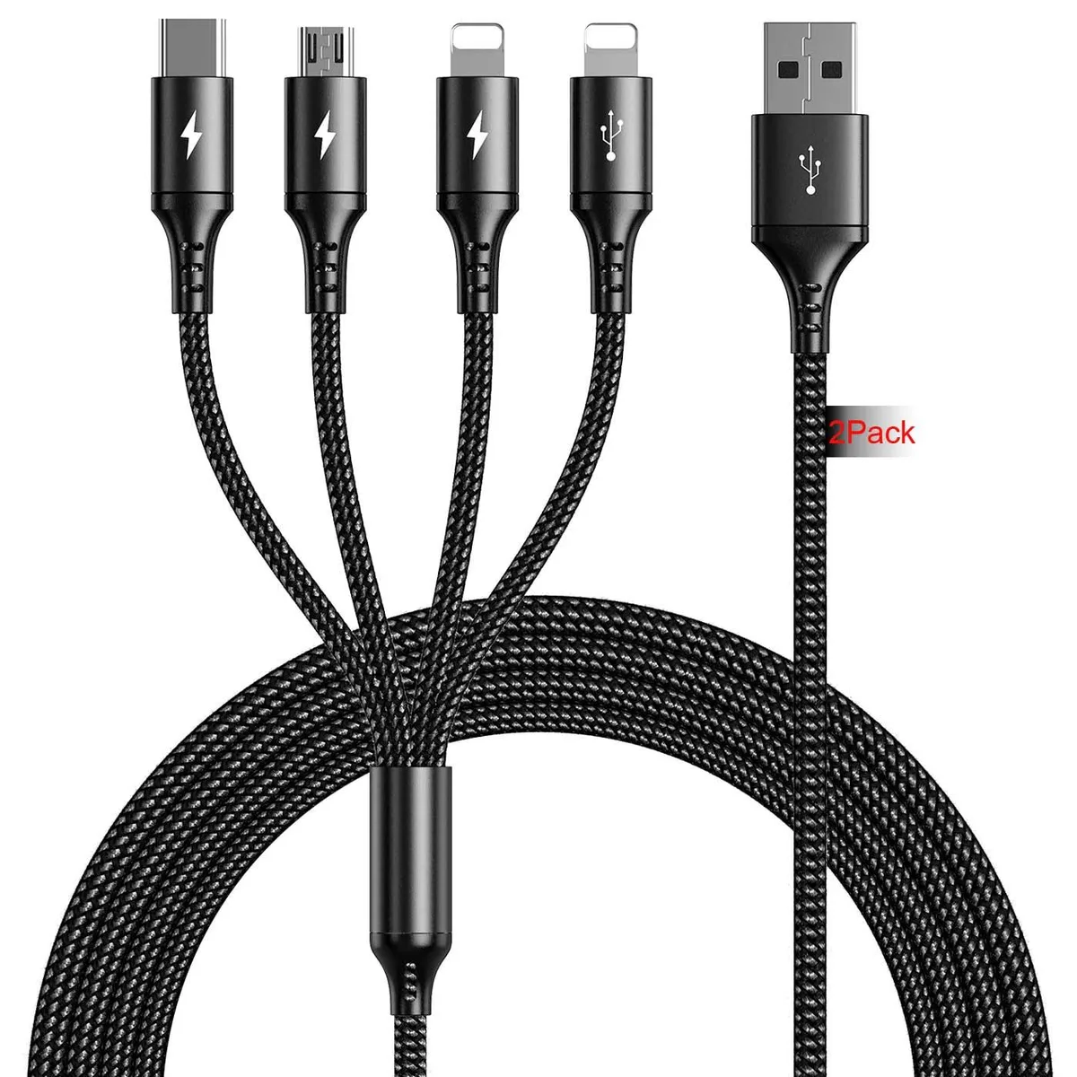 miqpower miqpower 4-in-1 USB Cable 2-Pack 10ft — product photo