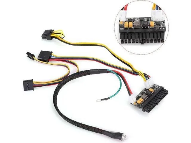 Small black rectangular power module with 24-pin ATX connector