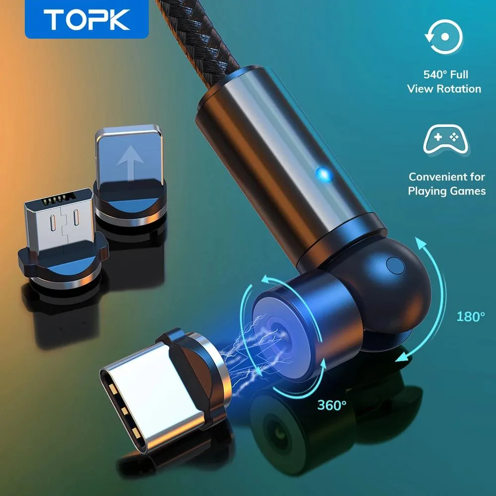Defendwe Defendwe 540° Rotate Magnetic Micro USB Type C Cable — product photo