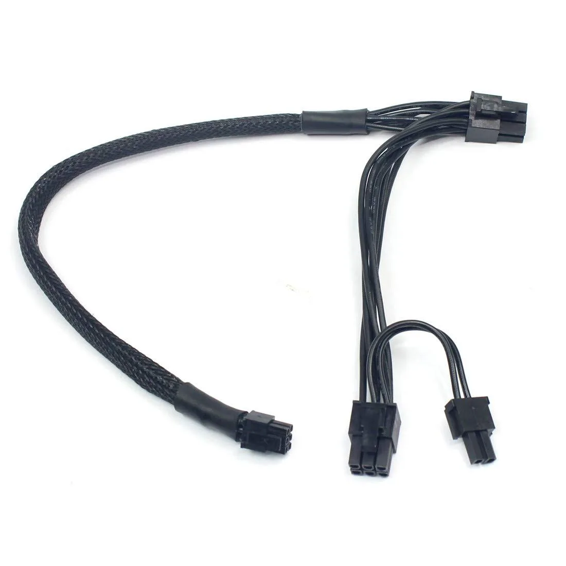Vszerda Vszerda Mini 6Pin to PCI-E 6Pin & 8Pin (6+2) internal power cable 30cm+15cm with wire cover — product photo