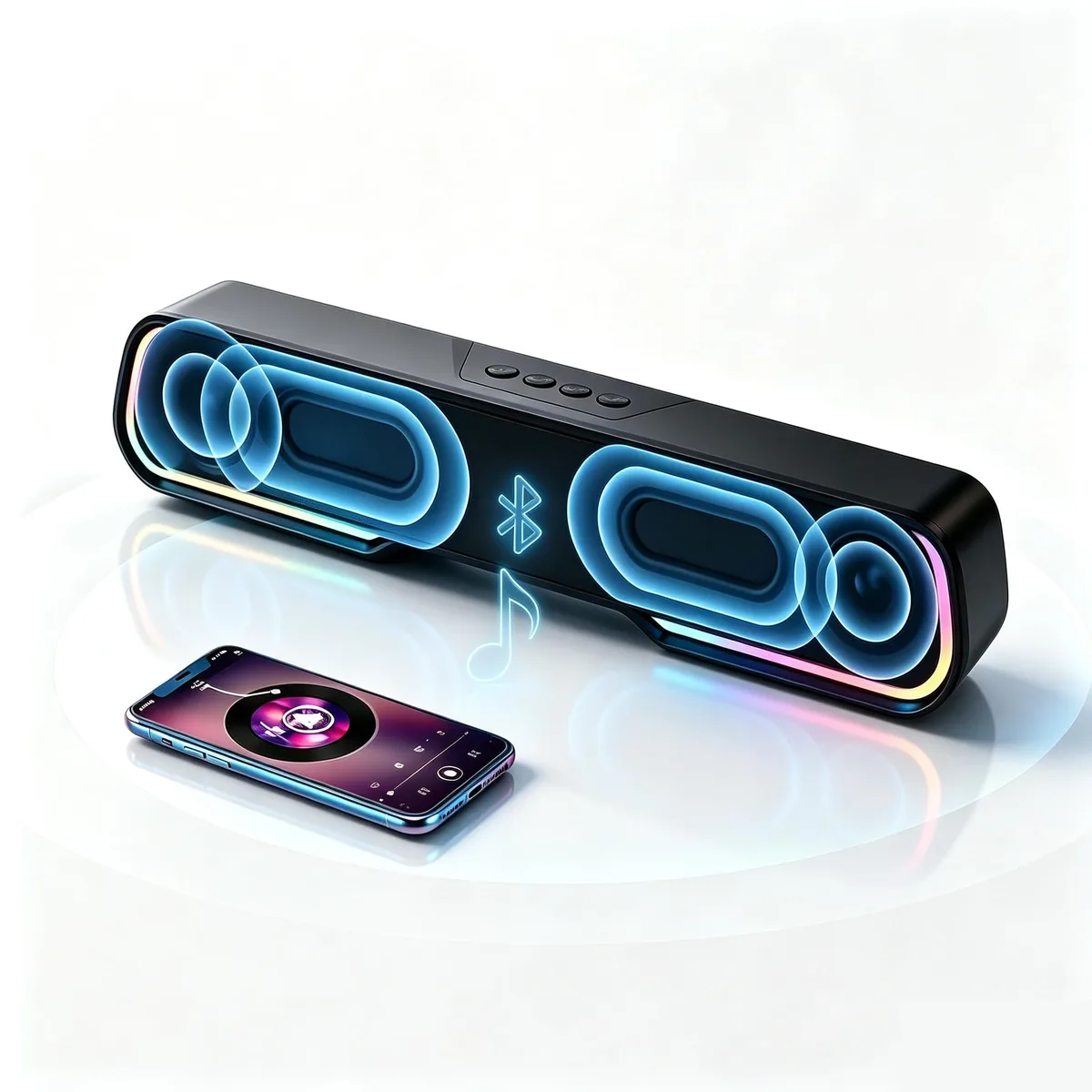 HomeBeyond Computer Soundbar 2.0 Bluetooth 5.3 14.5 in 1200 mAh RGB — product photo