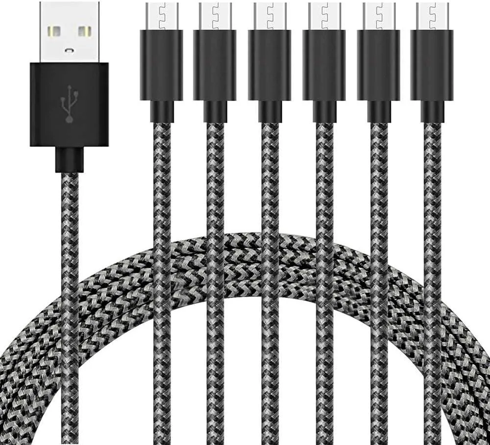 Kootion Kootion Micro USB Cable 6-Pack 5ft Nylon Braided 2.4A 480Mbps — product photo