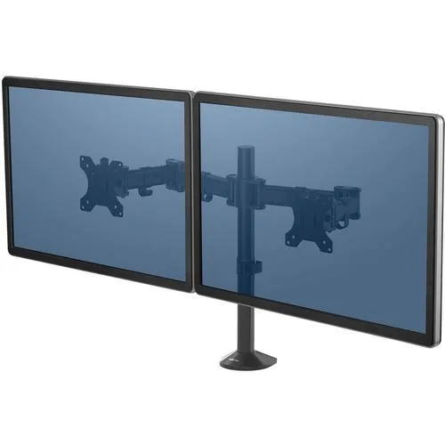 FELLOWES Fellowes 8502601 Reflex Dual Monitor Arm, 27" 8kg each, 45cm height, 38cm reach — product photo