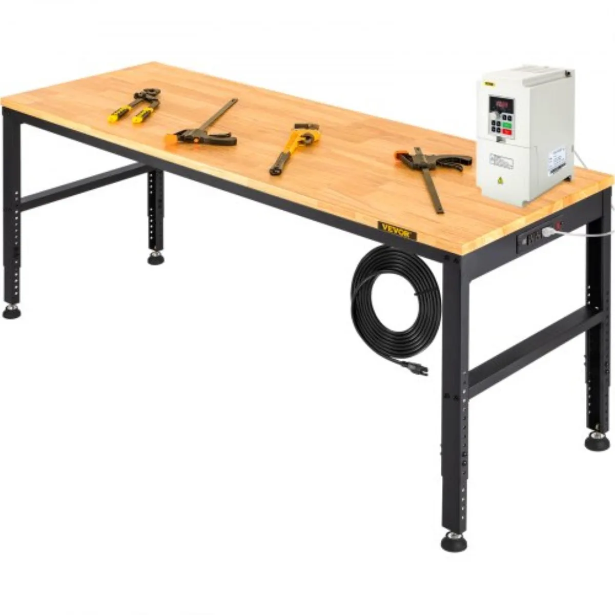 VEVOR VEVOR Adjustable Workbench 61x20 in 2000 lbs 27.1-36 in 11 Heights Power Outlets — product photo