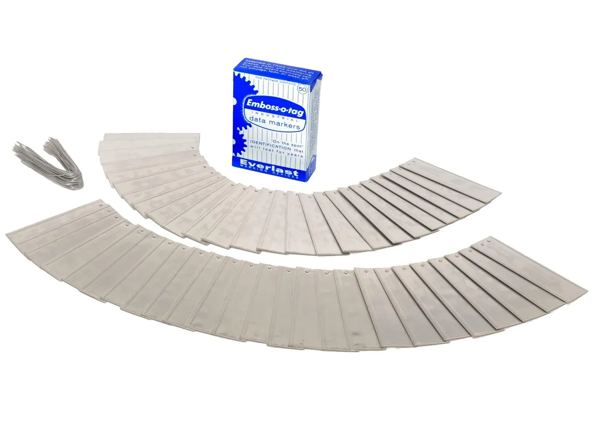 Pack of 50 aluminum tags with 6 inch wires