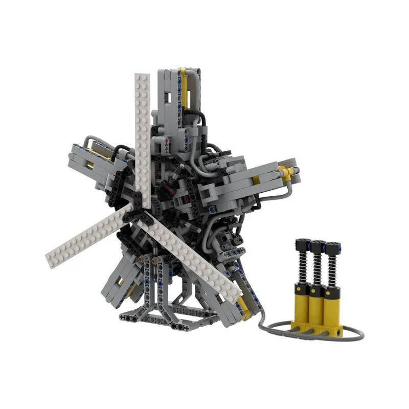 ZITIANYOUBUILD ZITIANYOUBUILD MOC-39694 5-Cylinder Pneumatic Star Engine Set 872 Parts — product photo